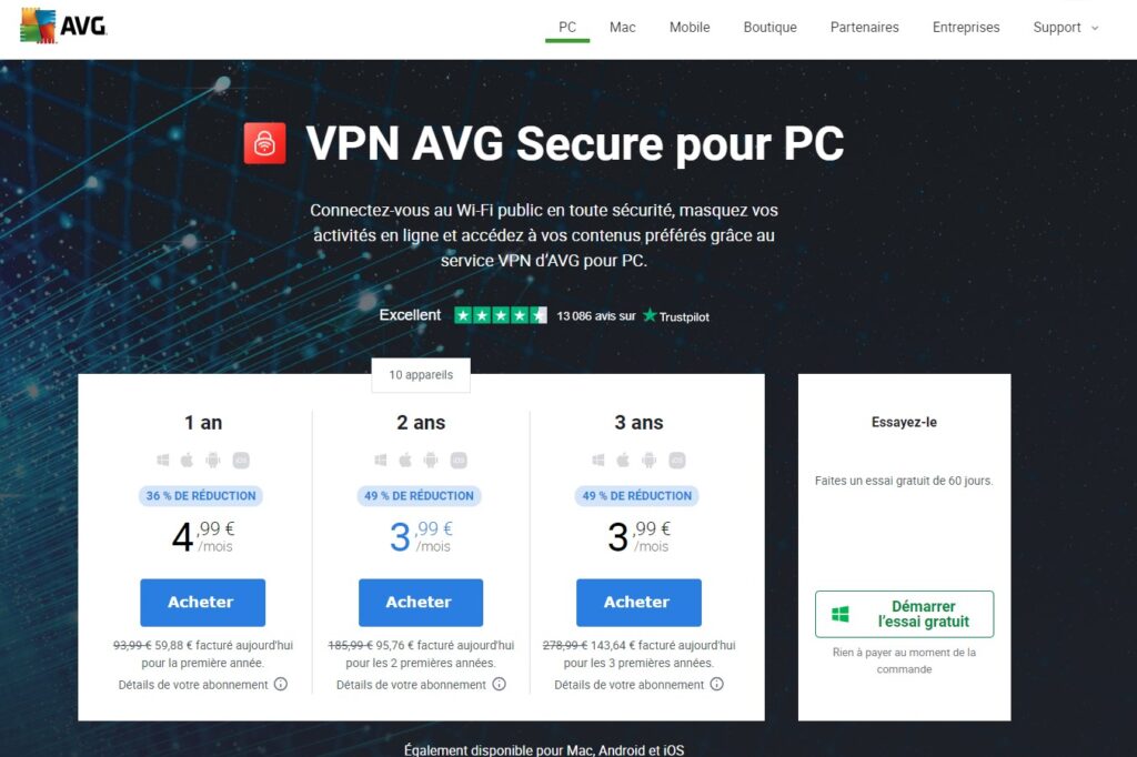 AVG VPN Facilité d'installation et d'utilisation
